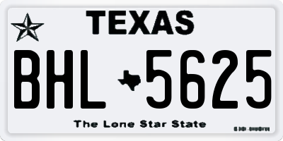 TX license plate BHL5625