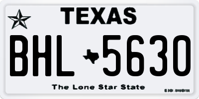 TX license plate BHL5630