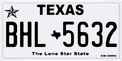 TX license plate BHL5632