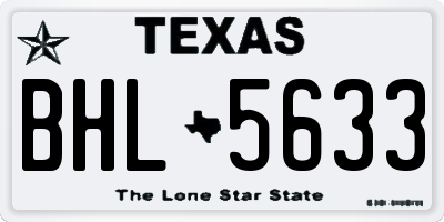 TX license plate BHL5633
