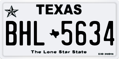 TX license plate BHL5634