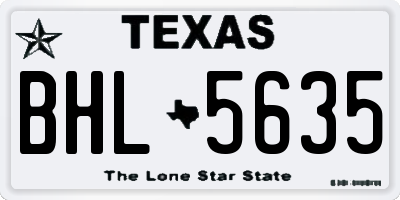 TX license plate BHL5635