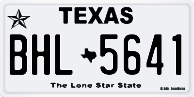 TX license plate BHL5641