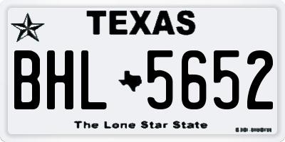 TX license plate BHL5652