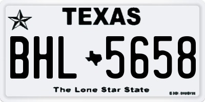TX license plate BHL5658