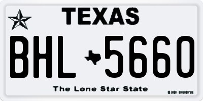 TX license plate BHL5660