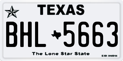 TX license plate BHL5663