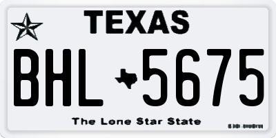 TX license plate BHL5675