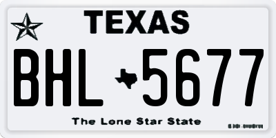 TX license plate BHL5677