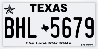 TX license plate BHL5679