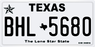 TX license plate BHL5680