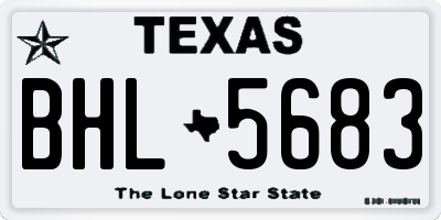 TX license plate BHL5683