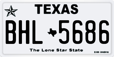 TX license plate BHL5686