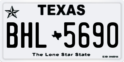 TX license plate BHL5690