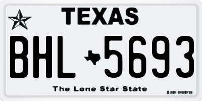 TX license plate BHL5693