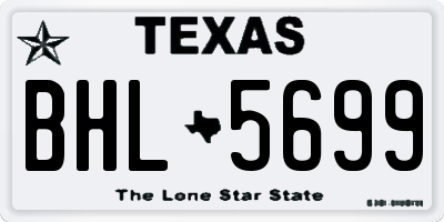 TX license plate BHL5699