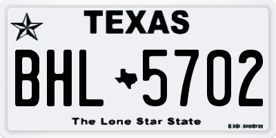 TX license plate BHL5702