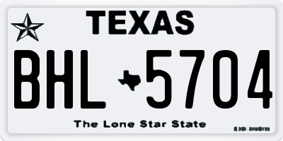TX license plate BHL5704