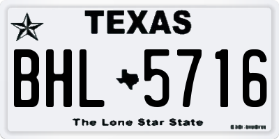 TX license plate BHL5716