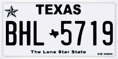 TX license plate BHL5719