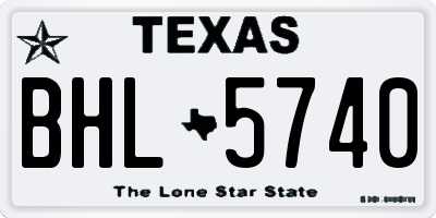 TX license plate BHL5740