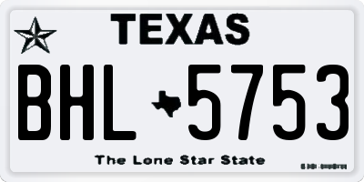 TX license plate BHL5753