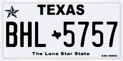 TX license plate BHL5757