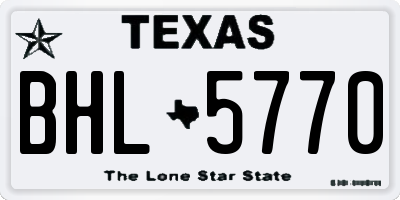 TX license plate BHL5770