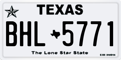 TX license plate BHL5771