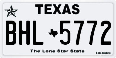 TX license plate BHL5772