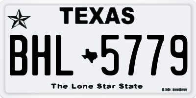 TX license plate BHL5779