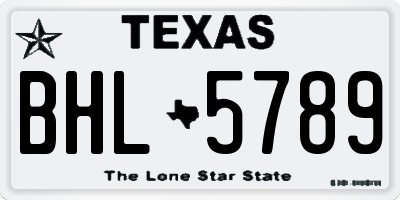 TX license plate BHL5789