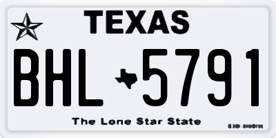 TX license plate BHL5791