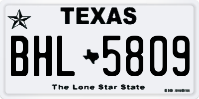TX license plate BHL5809