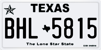 TX license plate BHL5815