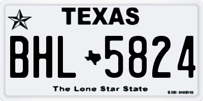 TX license plate BHL5824