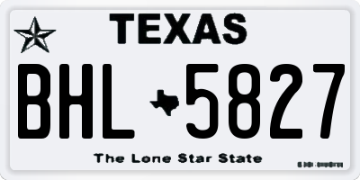 TX license plate BHL5827