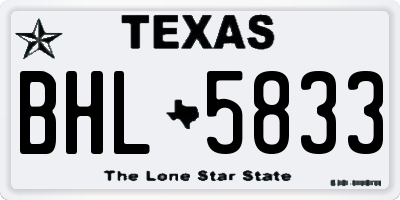 TX license plate BHL5833