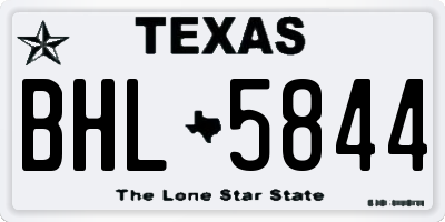 TX license plate BHL5844