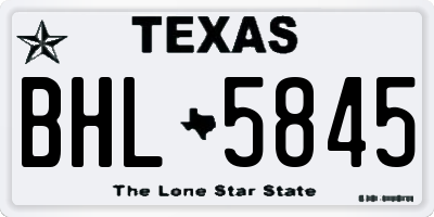 TX license plate BHL5845