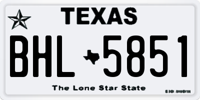 TX license plate BHL5851