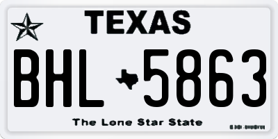 TX license plate BHL5863