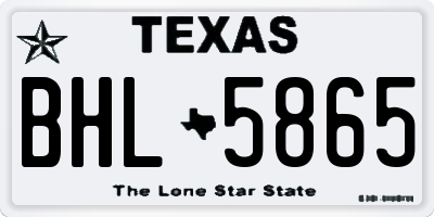 TX license plate BHL5865