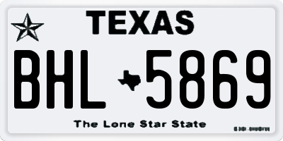 TX license plate BHL5869