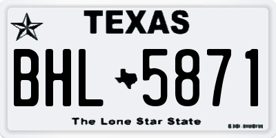 TX license plate BHL5871