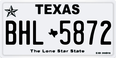 TX license plate BHL5872