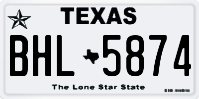 TX license plate BHL5874