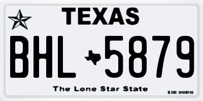 TX license plate BHL5879