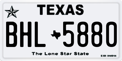 TX license plate BHL5880