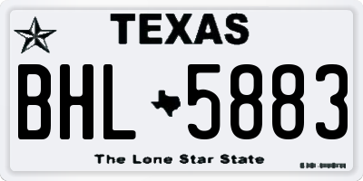 TX license plate BHL5883